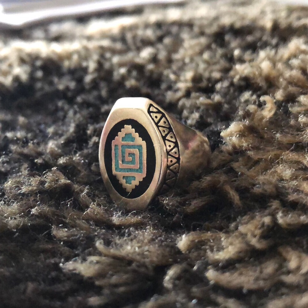 Sterling Silver Turquoise Tribal Ring